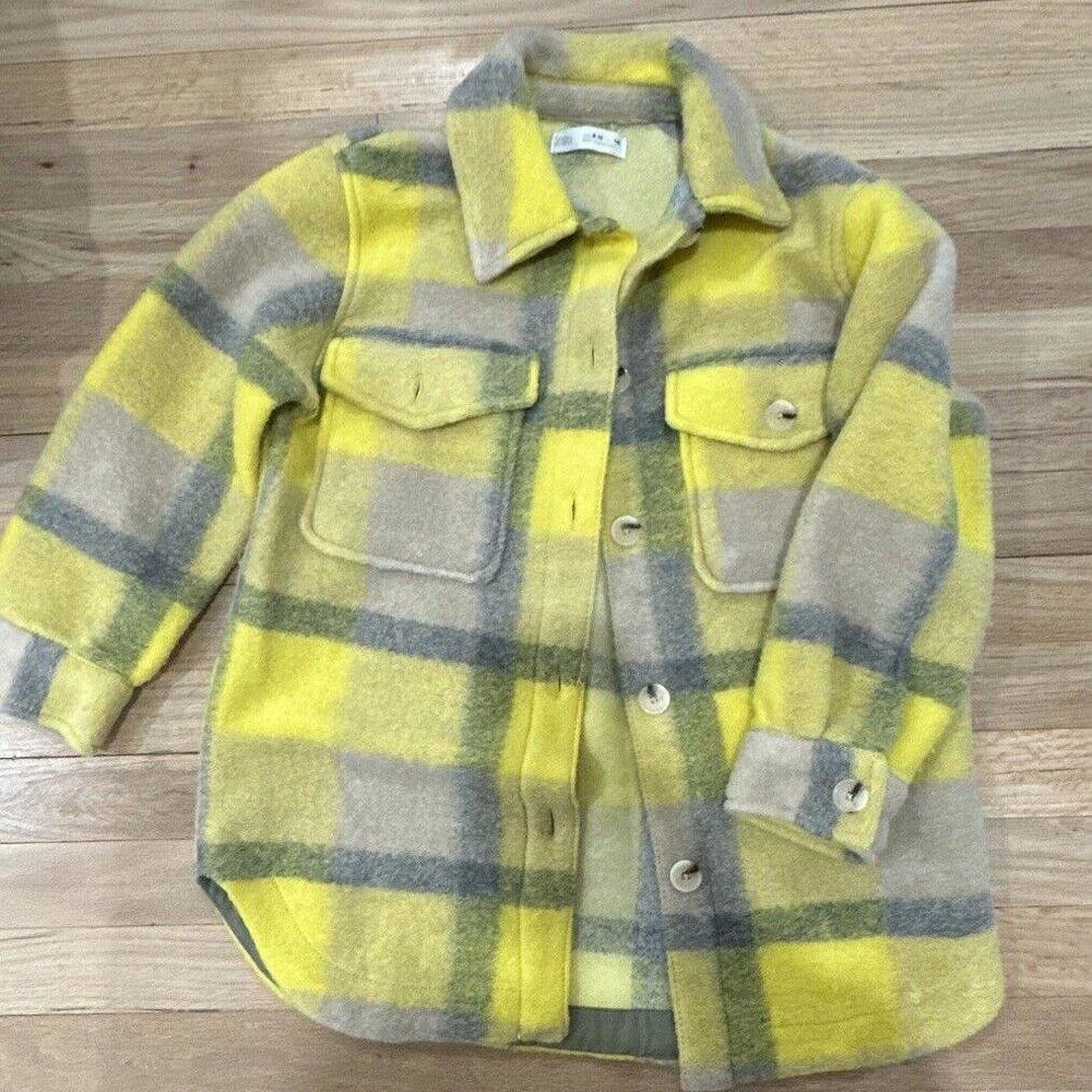 Zara Plaid Wool Blend Overshirt /Jacket Size Youth 9-10